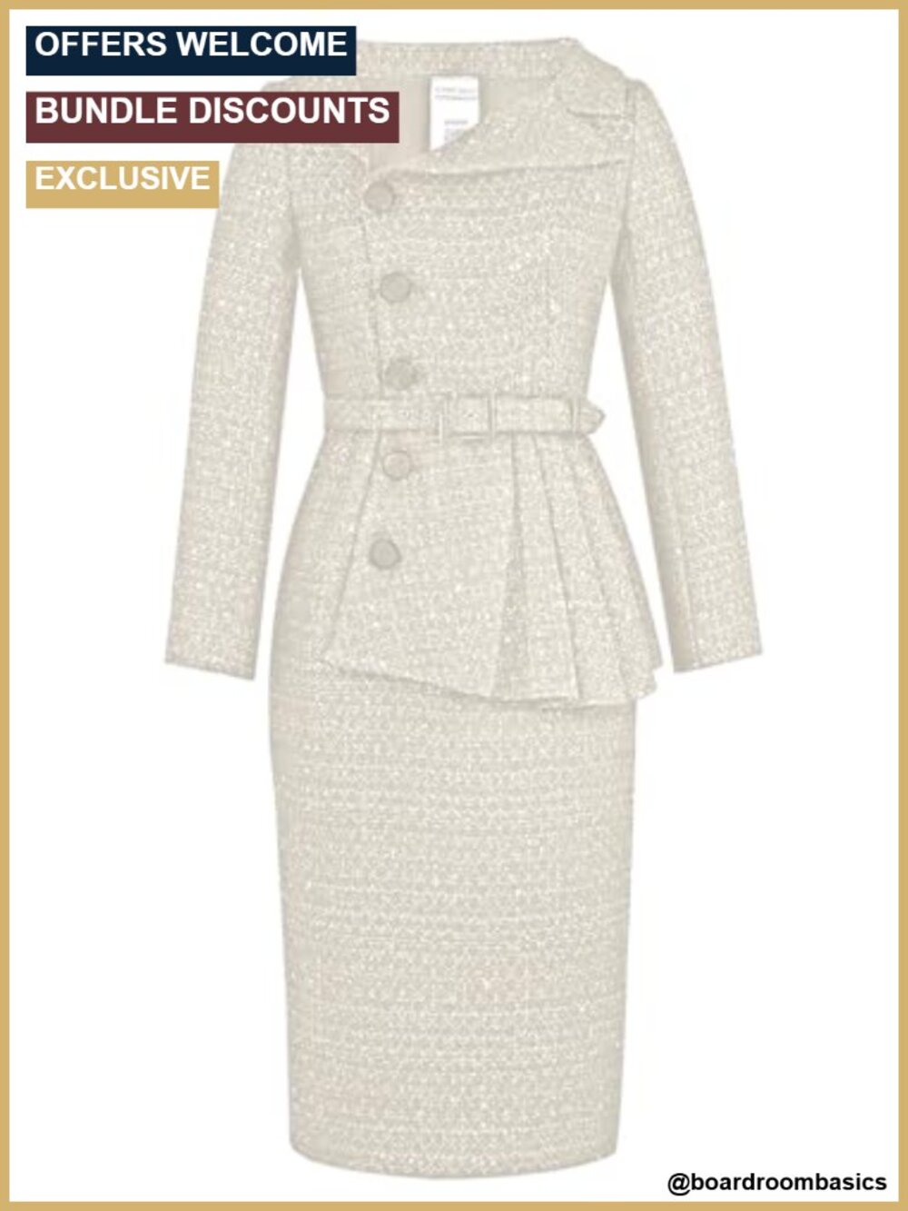 Sequin Tweed Blazer Dress with Tailored Fit, Button Front, Long Sleeve,